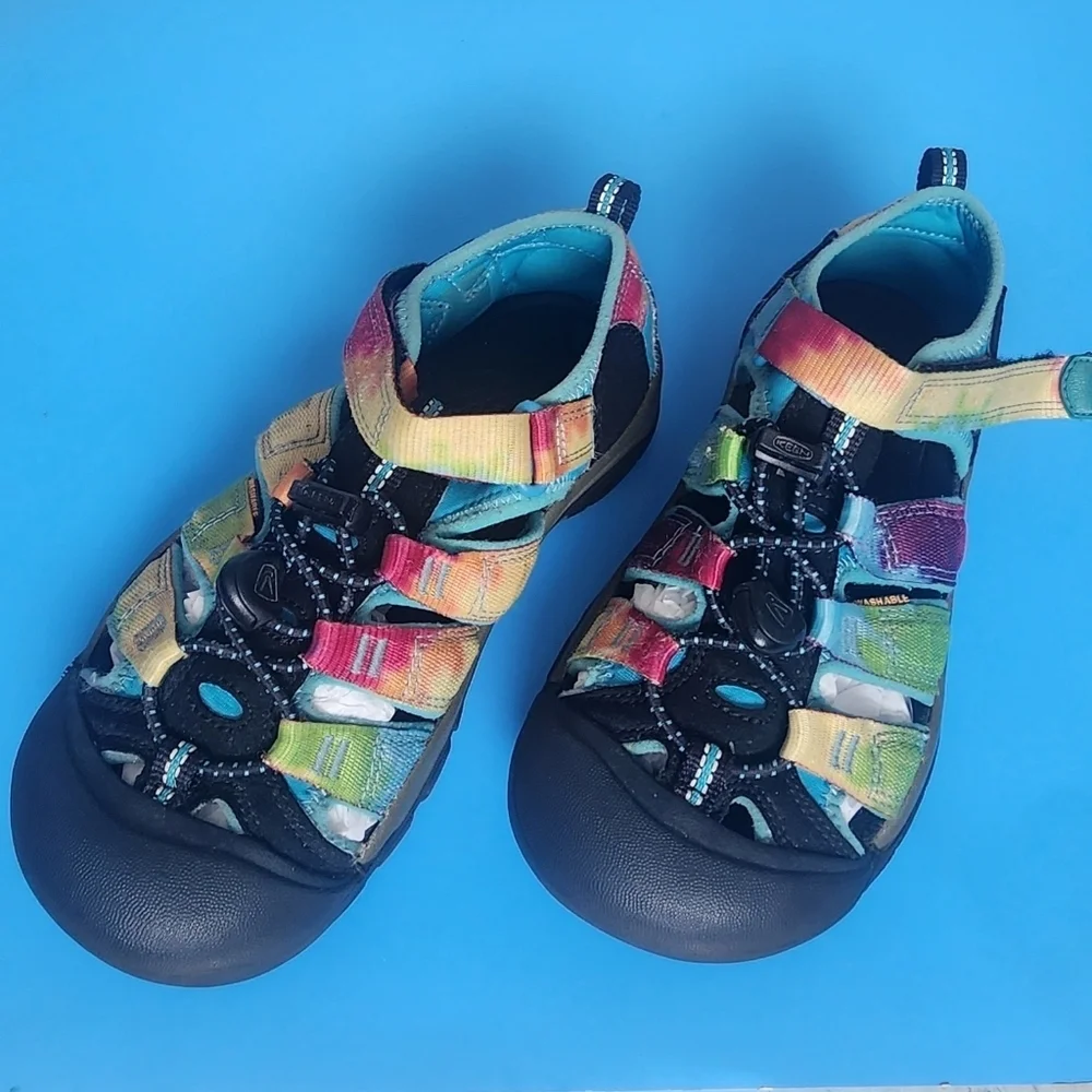 Keen Newport H2 Rainbow Tie Dye Sport Sandals Size 2 Hiking Water Kids.